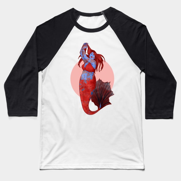 mermaid Baseball T-Shirt by ohnoballoons